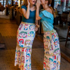 Дълга пола с прехлупване "Funny Fashion Face"